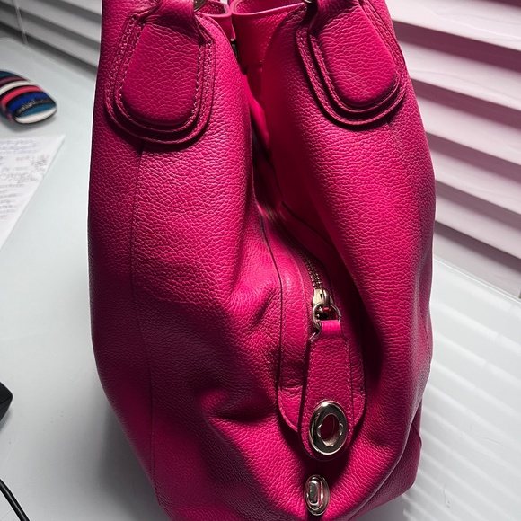 Coach Pebbled Leather Tote / Shoulder Bag | Raspberry Pink | Retail - Picture 9 of 11